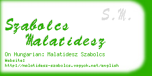 szabolcs malatidesz business card